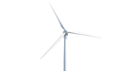 White Windmill Turbine Generating Clean Energy