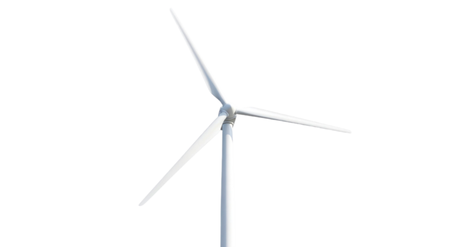 White Windmill Turbine Generating Clean Energy - Powered by Adobe