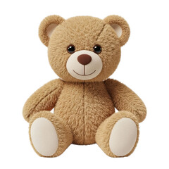 Obraz premium 3d icon of a cute brown teddy bear plush toy, isolated on transparent background