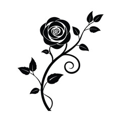 Circular Swirling Rose Vine with Leaves