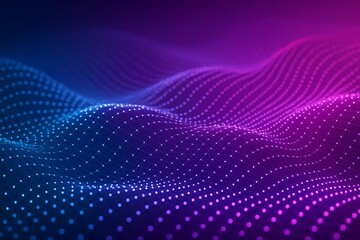 Obraz premium Abstract glowing digital network grid with flowing waves of light
