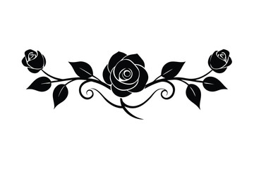 Circular Swirling Rose Vine with Leaves