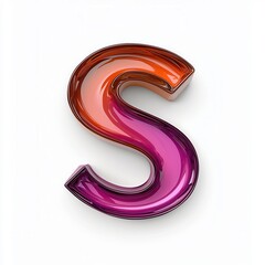 Rococo letter s with pastel hues