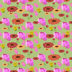 seamless pattern with flowers
