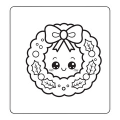 cute christmas coloring page, bold & easy cozy winter coloring book pages, line art vector illustration, black and white designs,   cute christmas coloring page, bold & easy line art, victor art 
