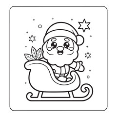 cute christmas coloring page, bold & easy cozy winter coloring book pages, line art vector illustration, black and white designs,   cute christmas coloring page, bold & easy line art, victor art 