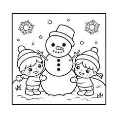 cute christmas coloring page, bold & easy cozy winter coloring book pages, line art vector illustration, black and white designs,   cute christmas coloring page, bold & easy line art, victor art 