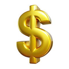 Obraz premium 3d golden dollar symbol isolated on transparent background