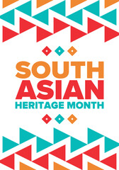 Fototapeta premium South Asian Heritage Month. Celebrate the diverse cultures and histories of South Asia. Traditional pattern. Creative art poster. Vector illustration