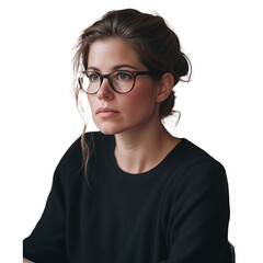 Fototapeta premium portrait of a woman on transparent png background