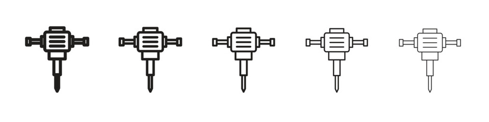 Hydraulic breaker icons. simple and modern vector icon designs
