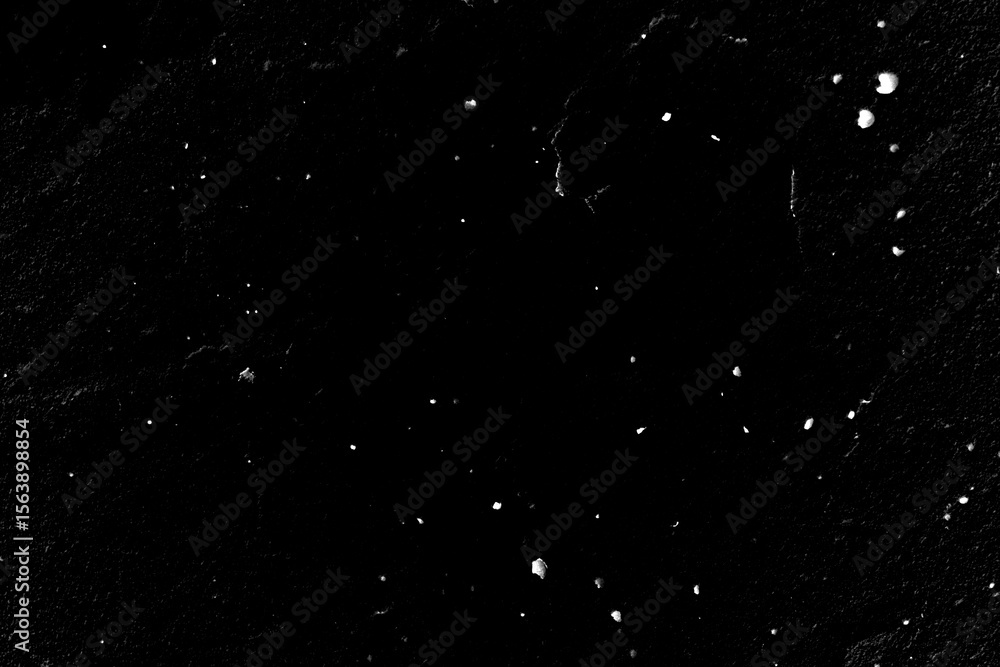 Poster natural dust particles float in air on black background. noise black background overlay. speckled ro