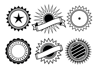 Fototapeta premium Blank Sunburst Label Shape Collection | Starburst Badges & Vintage Labels | Vector EPS Editable Bundle