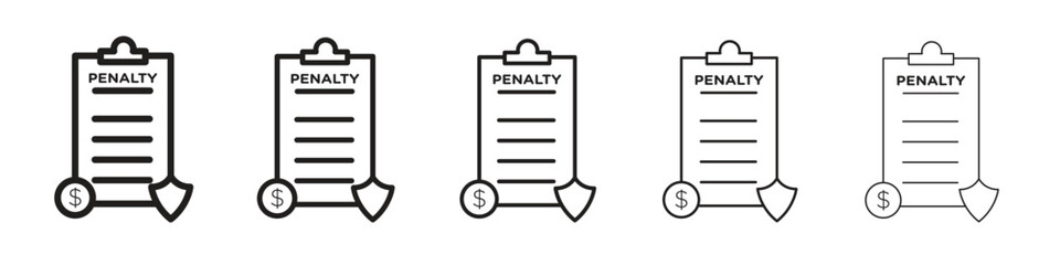 Penalty icons. simple and modern vector icon designs