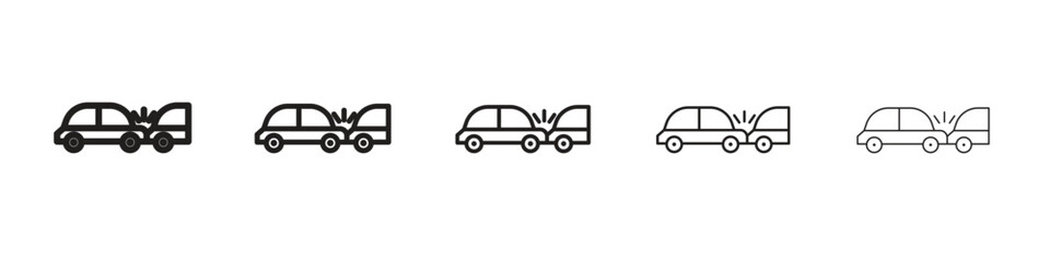 Rear end collision icons. simple and modern vector icon designs