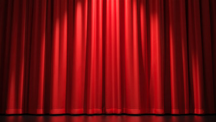 Majestic Red Theater Curtains A Dramatic Stage Background