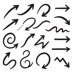 arrow set featuring curved, straight, dotted, and swirled arrows design, arrow vector for creative design, 
presentations, infographics, and decorative purposes 
