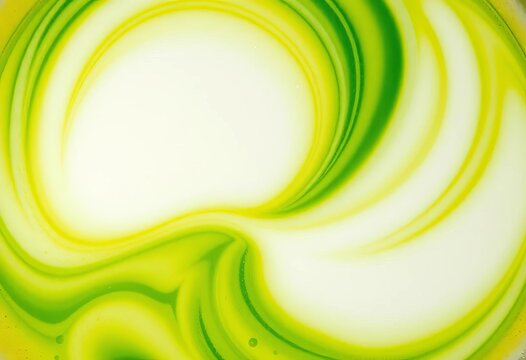 Swirling layers of vibrant green matcha and creamy milk in an iced latte ,  cafe,  white