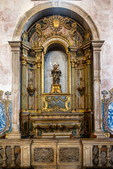 Interior of Igreja de Sao Juliao, St. Julian's Church is an 18th-century church located in Setubal,...
