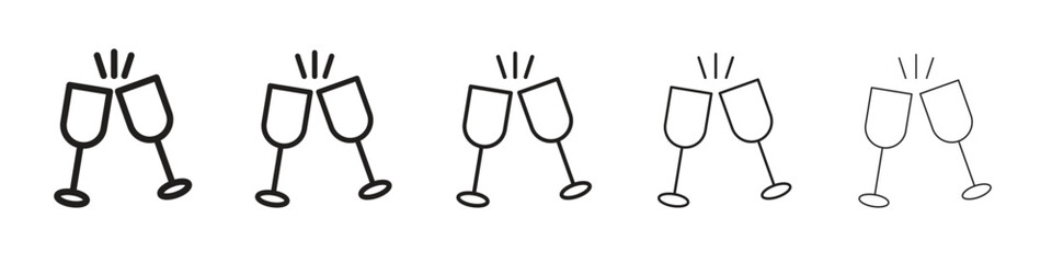 Wine toast icons. simple and modern vector icon designs