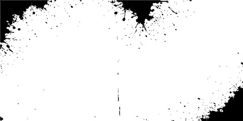 Abstract grunge background with black ink splatters, paint splashes, and dirty textures creating a unique artistic design