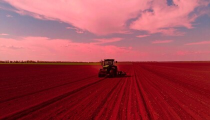 Obraz premium The landscape is a canvas of green and gold. 