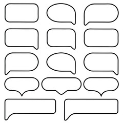 Obraz premium Collection of simple speech bubbles in various shapes