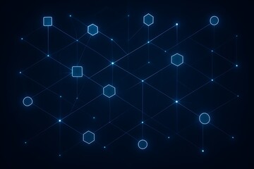 Fototapeta premium Abstract glowing geometric network on a dark blue background
