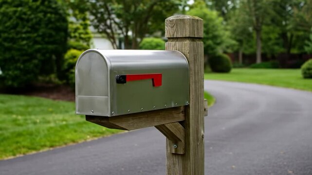 Suburban Mailbox: Close-Up of Rural Delivery in a Green Neighborhood