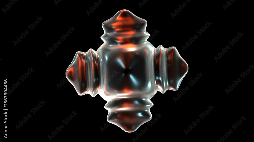 Poster glowing shape rotation animation isolated on black background