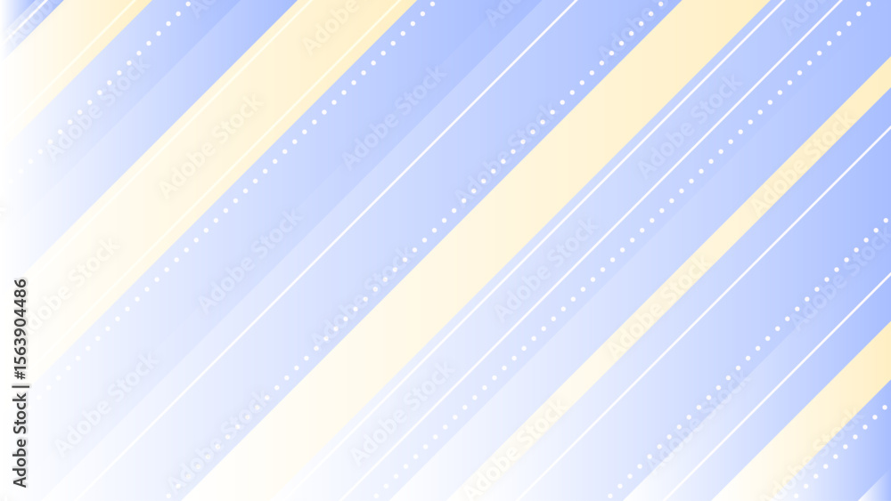 Poster soft blue and cream diagonal stripes with dots lines for background design projects