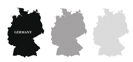 Obraz premium Germany Map Collection in Glyph and Halftone Style.Vector illustration