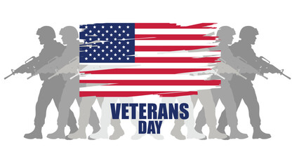 Happy Veterans Day United States of America background.