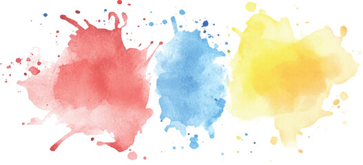 Colorful watercolor brush strokes vector. set of paint splatter illustration. Collection of isolated watercolor paint stains in vibrant colors. 