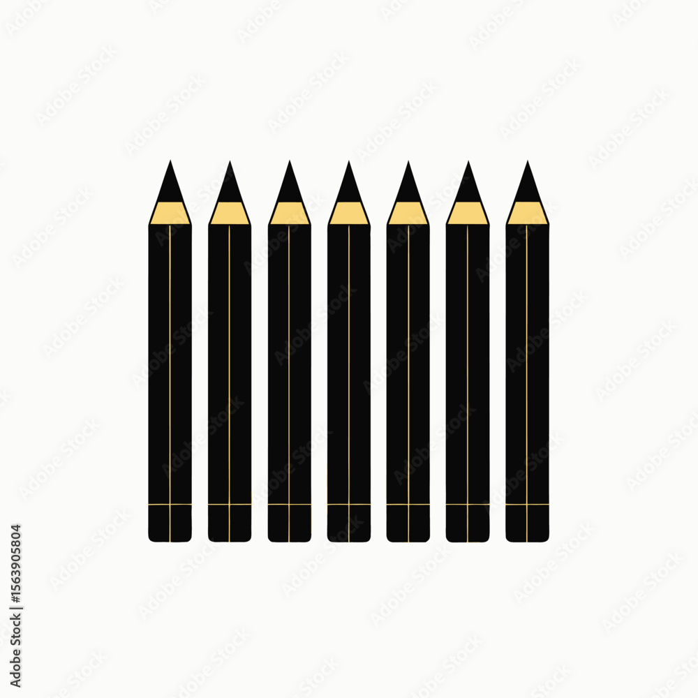 Poster abstract graphic composition featuring a row of elements isolated on white background