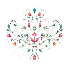 Vector illustration of an abstract background with a floral pattern in the center.