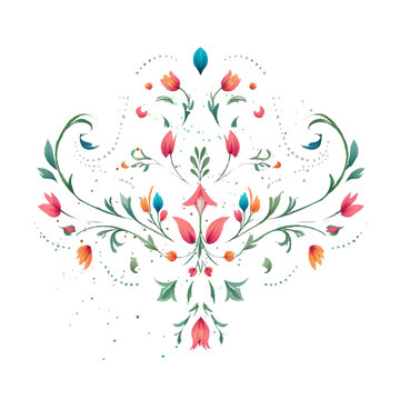 Vector illustration of an abstract background with a floral pattern in the center.