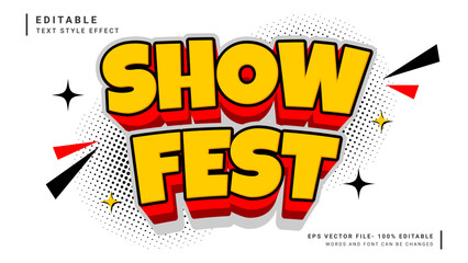 Show fest editable text effect 90s retro style
