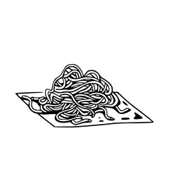 dinner dish icon: untidy noodles clipart