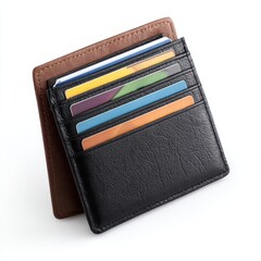 A wallet with credit cards in it