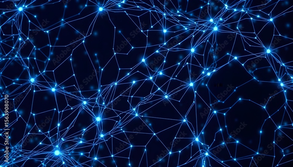 Poster exploring neural connections in technology digital space data visualization abstract view