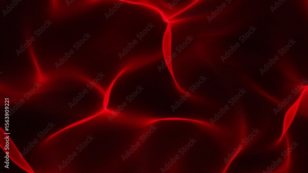 Aufkleber wave red 3d rendering background illustration. network design with particle. big data. 3d rendering 