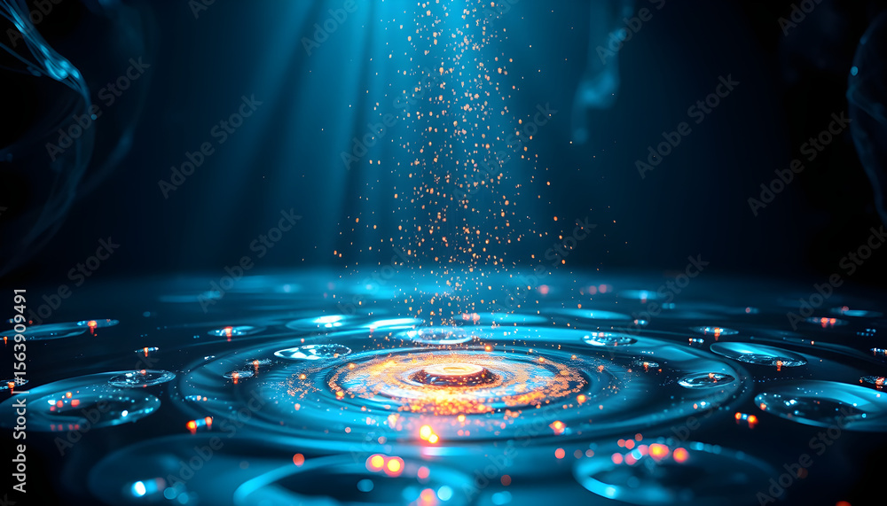 Poster creating cosmic ripples a visual journey through space abstract art digital dimension