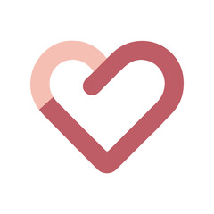 Set of vector hearts isolated on white background.