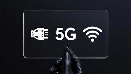 Futuristic Display with 5G and WiFi Icons Advanced Wireless Technology and Connectivity for High Speed Internet Access and Seamless Communication Network