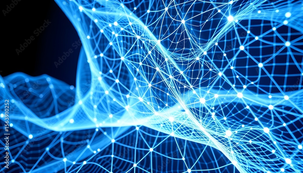Aufkleber dynamic data visualization of neural networks digital space infographic abstract concept