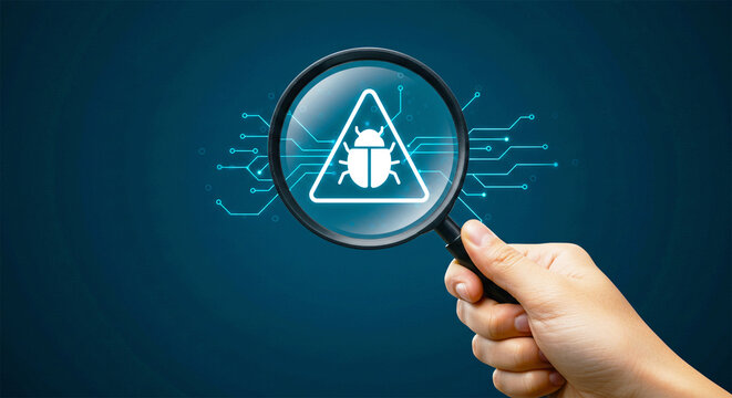 Hand holding artificial intelligence symbol on futuristic digital interface with blue background