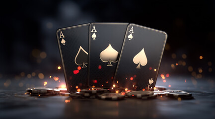 Royal Flush in Gold &ndash; High-Stakes Casino Moment. Generative AI