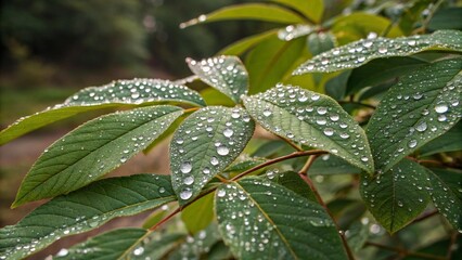 Obraz premium rain drops on a leaf