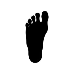Human foot silhouette vector flat illustration design.